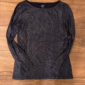 J Crew painter tee - navy blue with silver sparkles